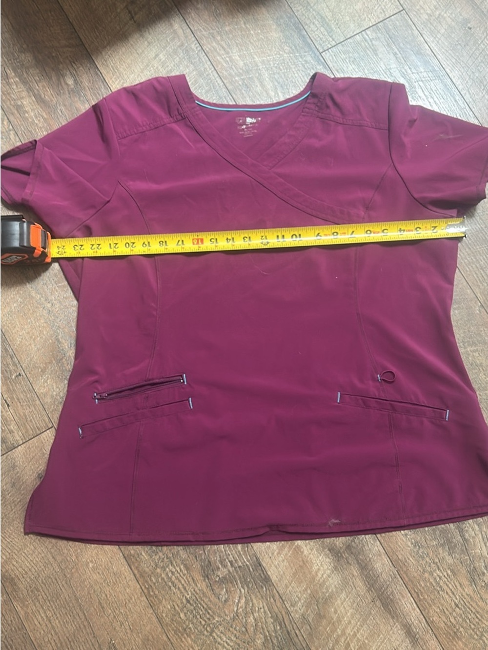 J.B.S. Women's V-Neck Scrub Top in Berry Plum